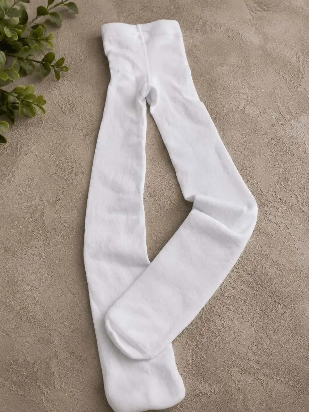 NEW Girls White Tights Size 4-6 Cotton Blend